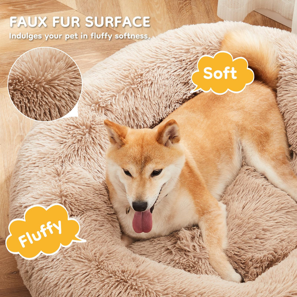30.7 Inch Fluffy Faux Fur Plush Dog Bed M912