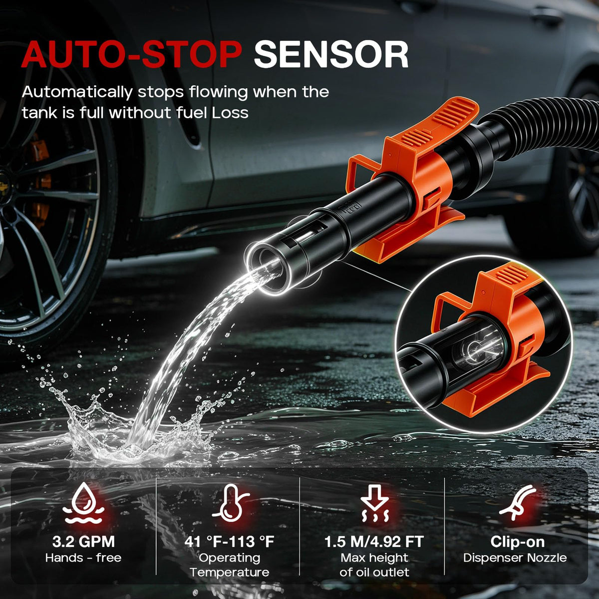 Cordless Fuel Transfer Pump 3.2 GPM with Auto-Stop H2648