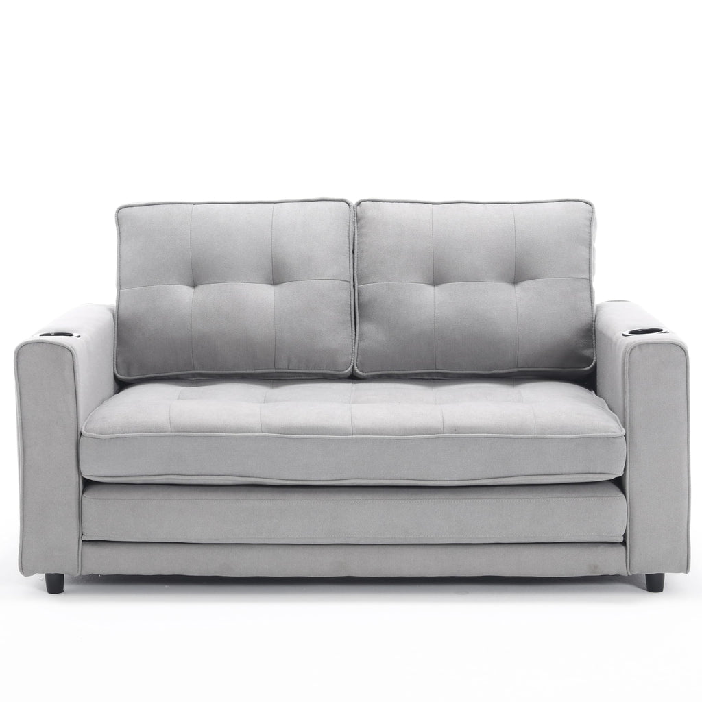 Light Gray Convertible Futon Sofa Bed K2850