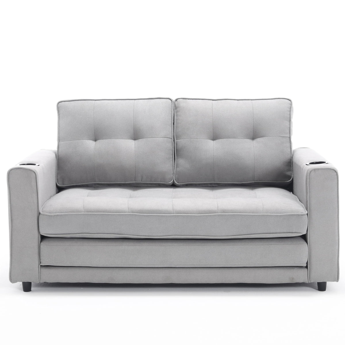 Light Gray Convertible Futon Sofa Bed K2850