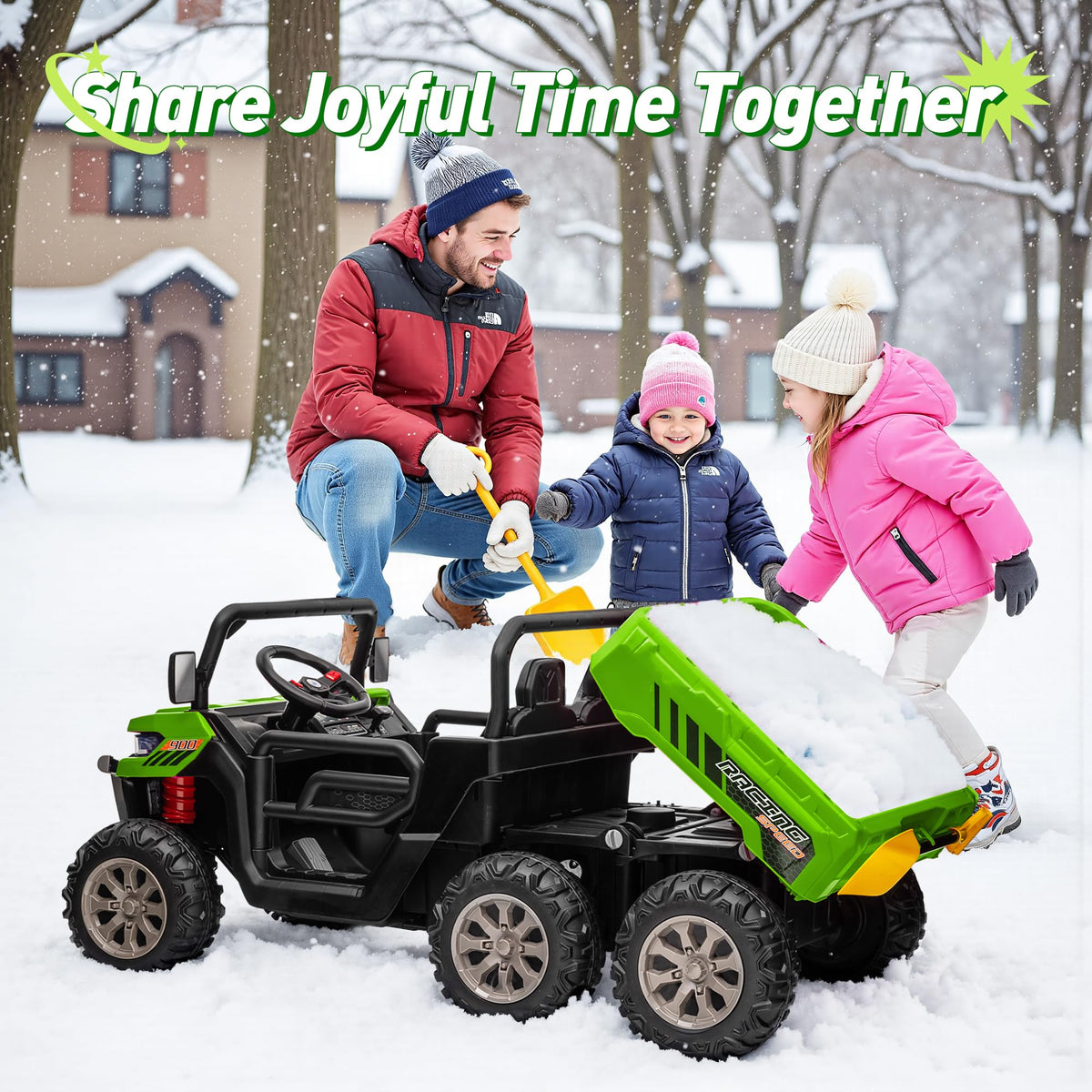 24V 2 Seater 4WD 6-Wheels Battery Powered Ride On Dump Truck K761