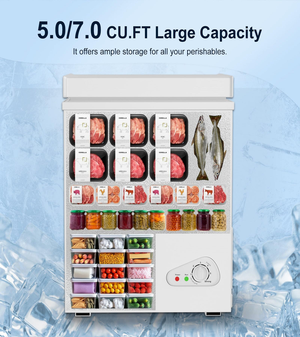 5.0 Cubic Feet White Chest Freezer A124