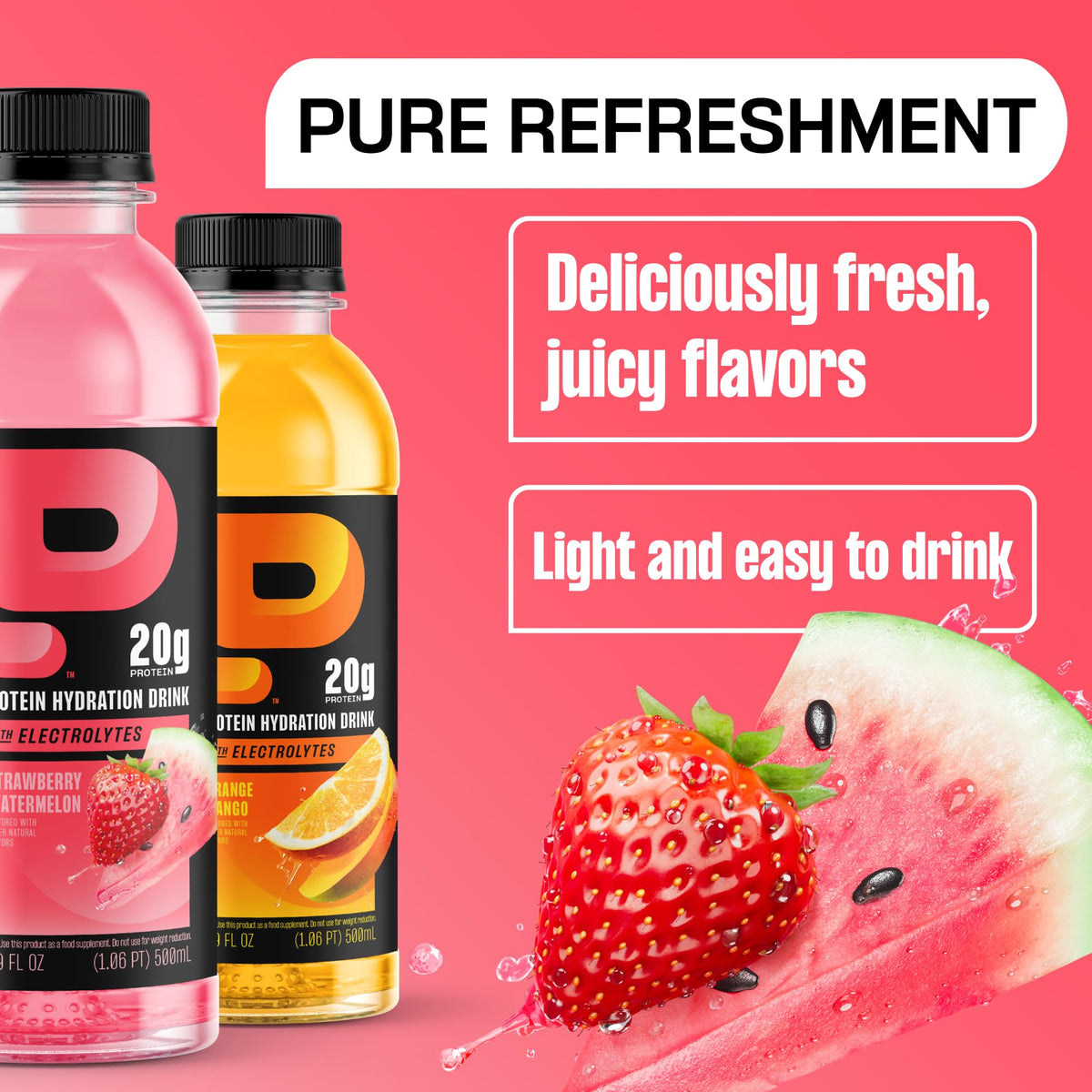 Clear Whey Protein & Electrolyte Beverage 20g Protein 16.9 fl oz 12 Count F870