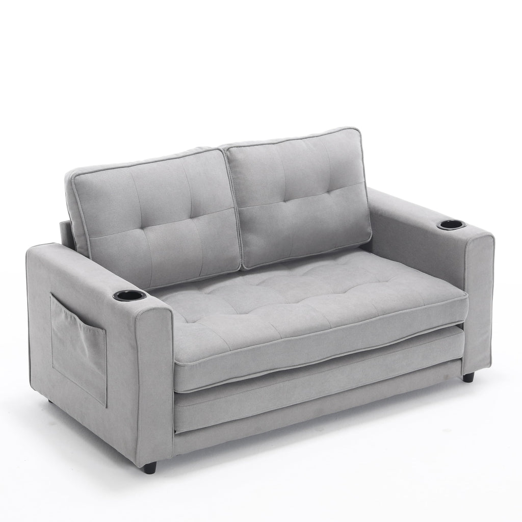 Light Gray Convertible Futon Sofa Bed K2850