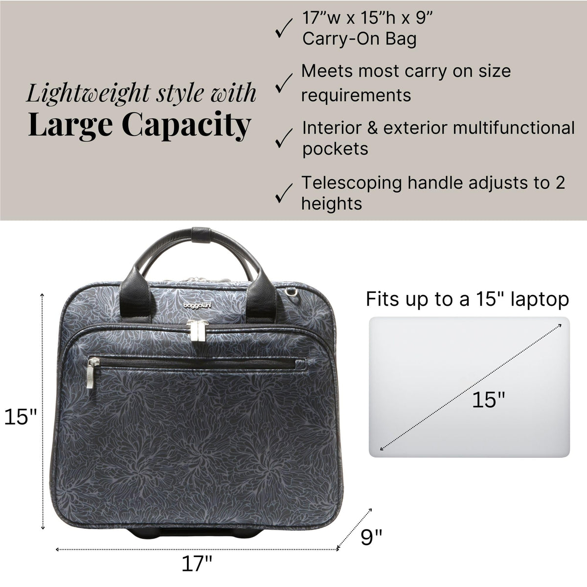 Women's 2 Wheel Tote X3044