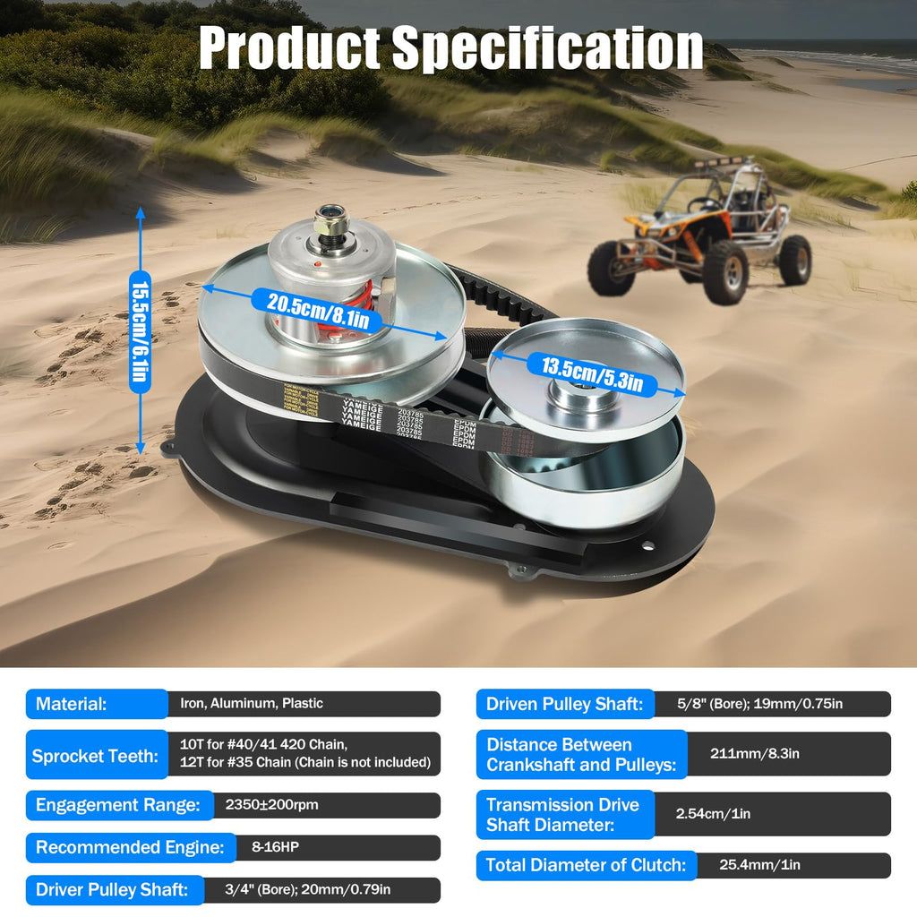 40 Series Torque Converter Kit, 3/4 Inch Driver 10 Tooth and 12 Tooth Chain Drive O664673