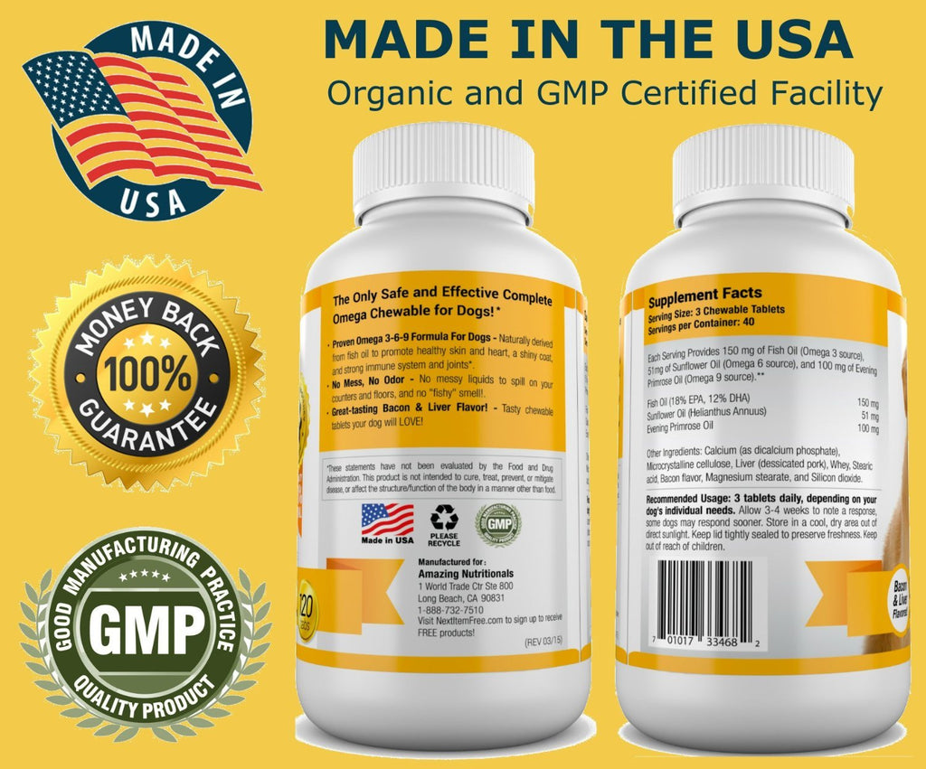 Omega-3 Fish Oil and Turmeric Curcumin Chews for Dogs M69835