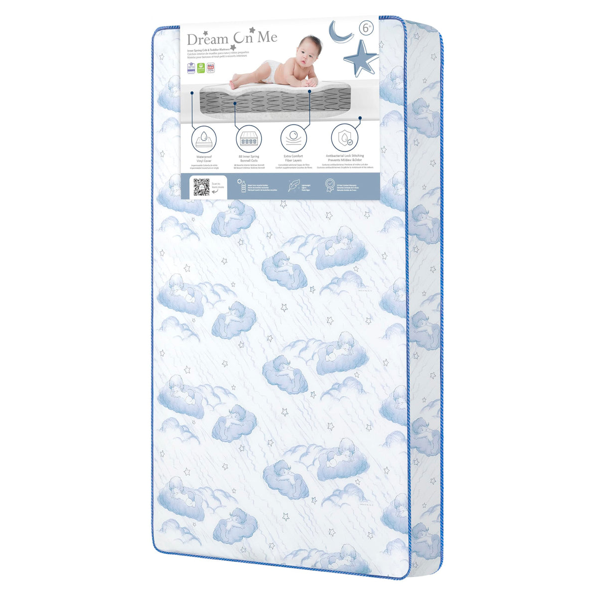 Blue 88 Coil Spring Crib and Toddler Bed Mattress M15096