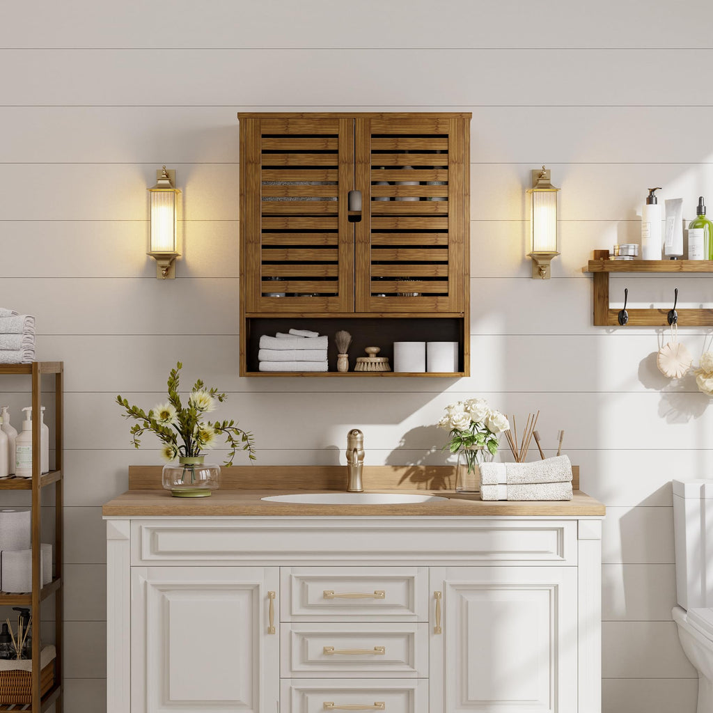Bamboo Over-The-Toilet Storage Cabinet with 2 Door I4069