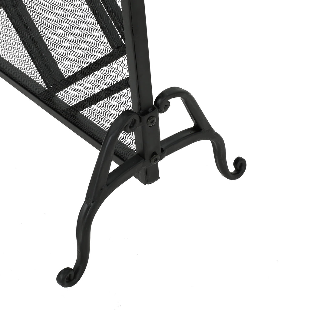 Black Wrought Iron Fireplace Screen J316391