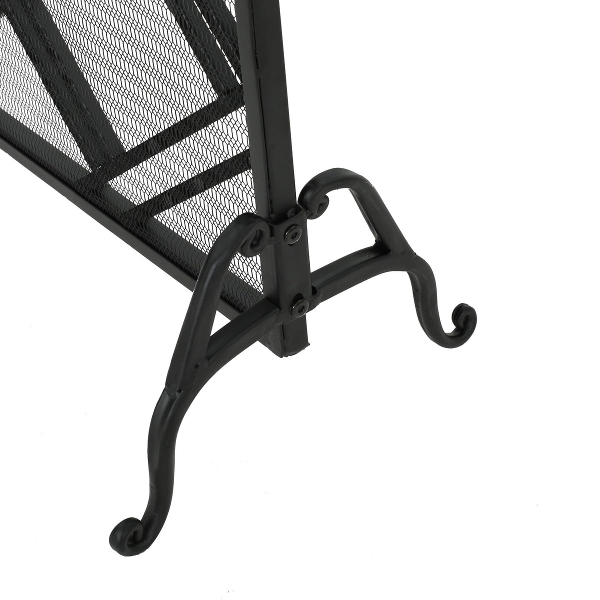 Black Wrought Iron Fireplace Screen J316391