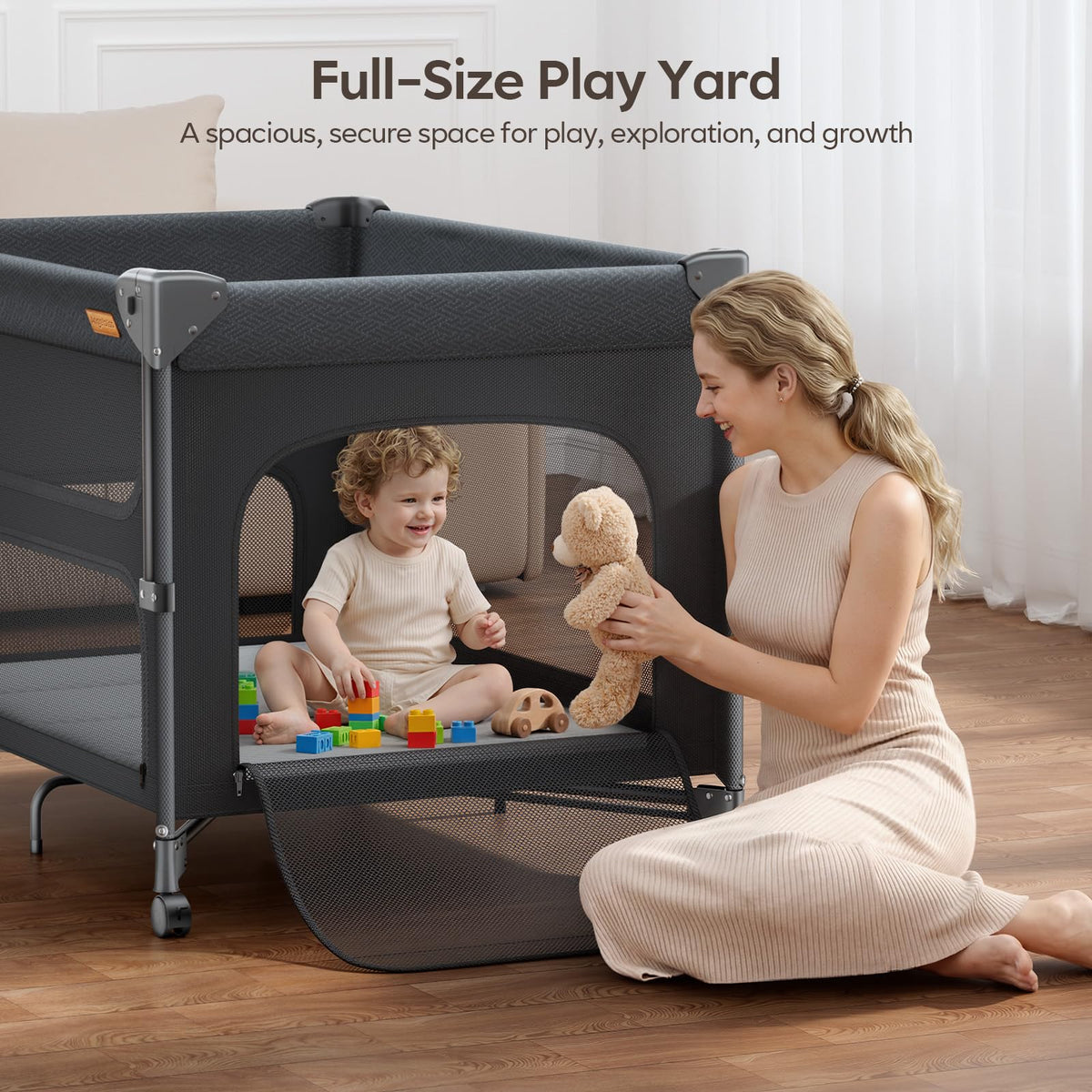 5-in-1 Baby Bassinet Bedside Crib with Changing Table D94058