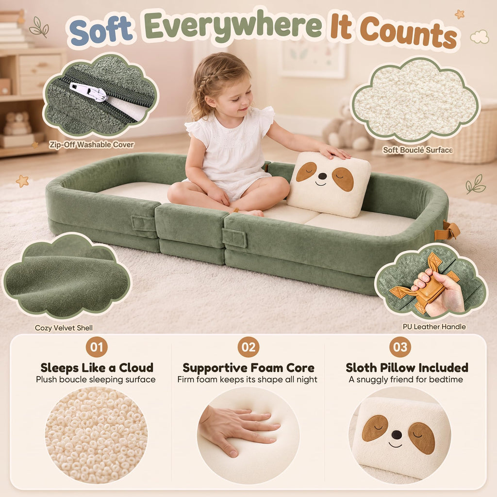Foldable Portable Toddler Travel Bed with Pillow V63972