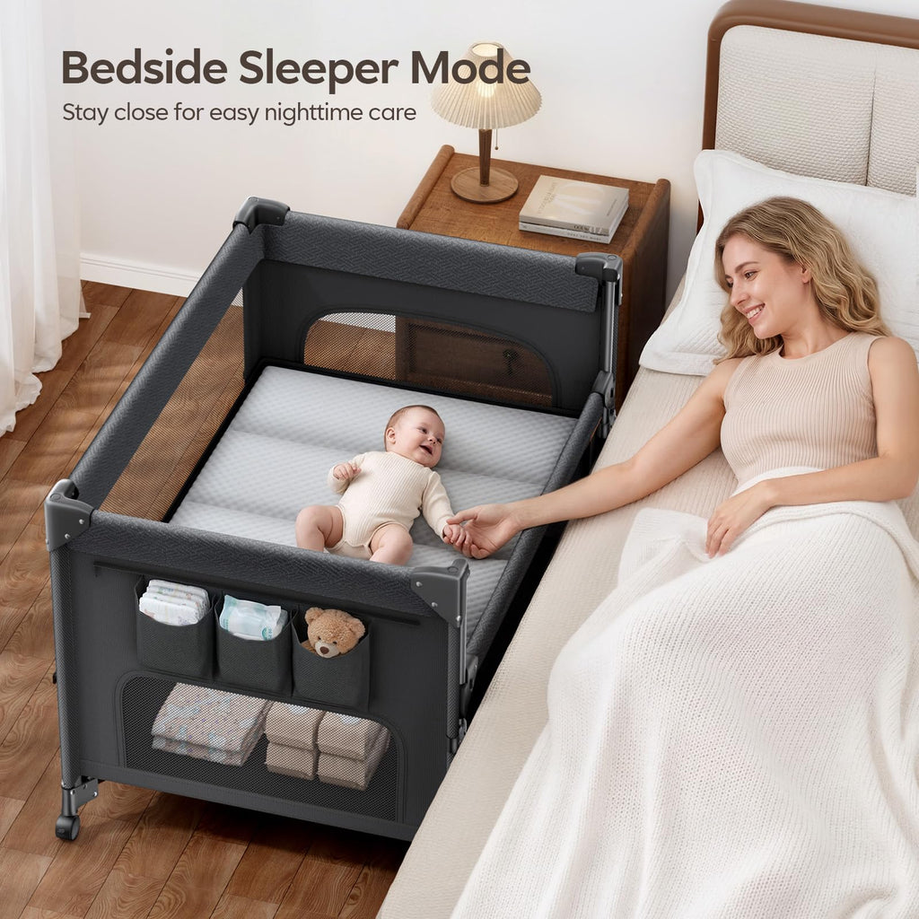 5-in-1 Baby Bassinet Bedside Crib with Changing Table D94058