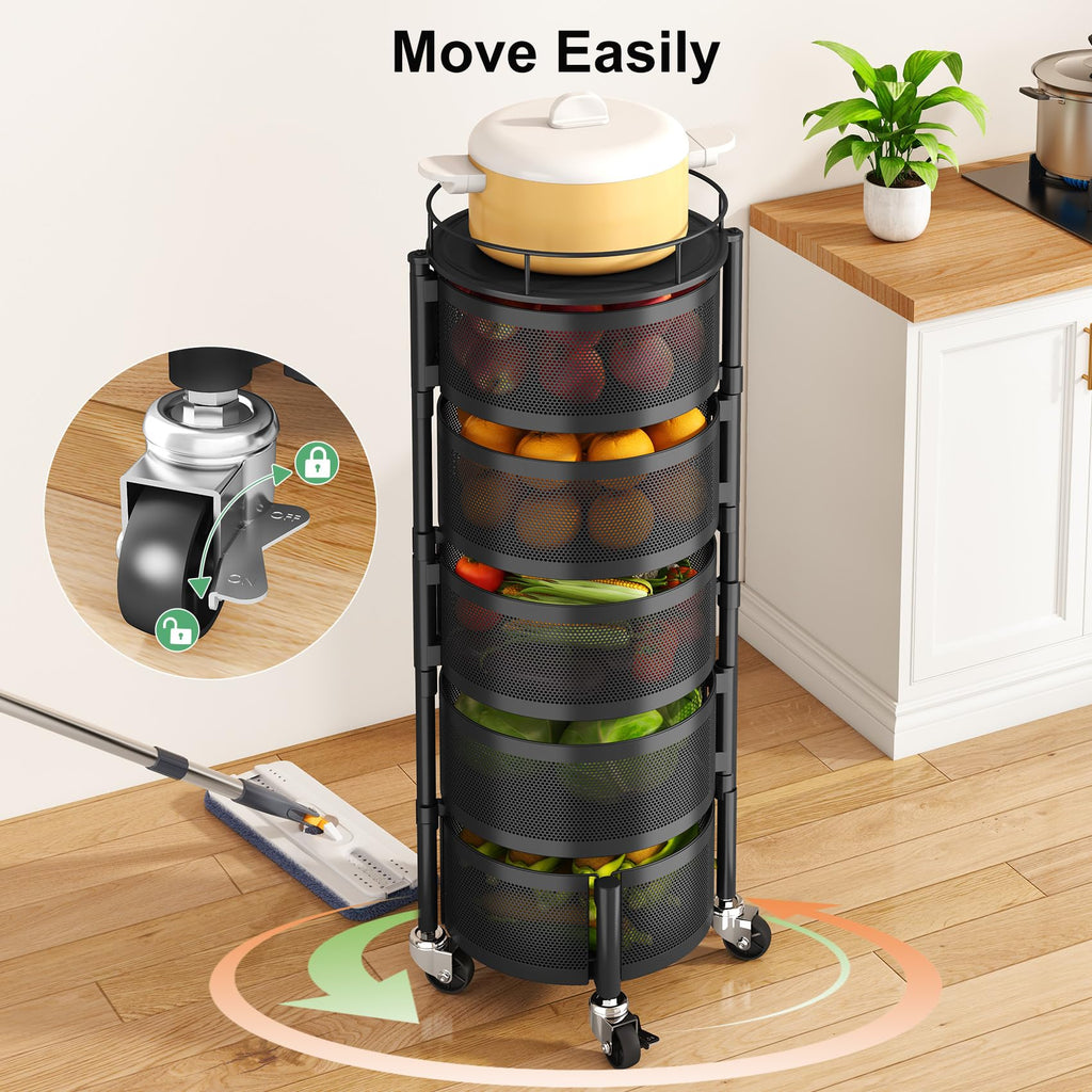 5 Tier Rotating Fruit Vegetable Basket Stand N157