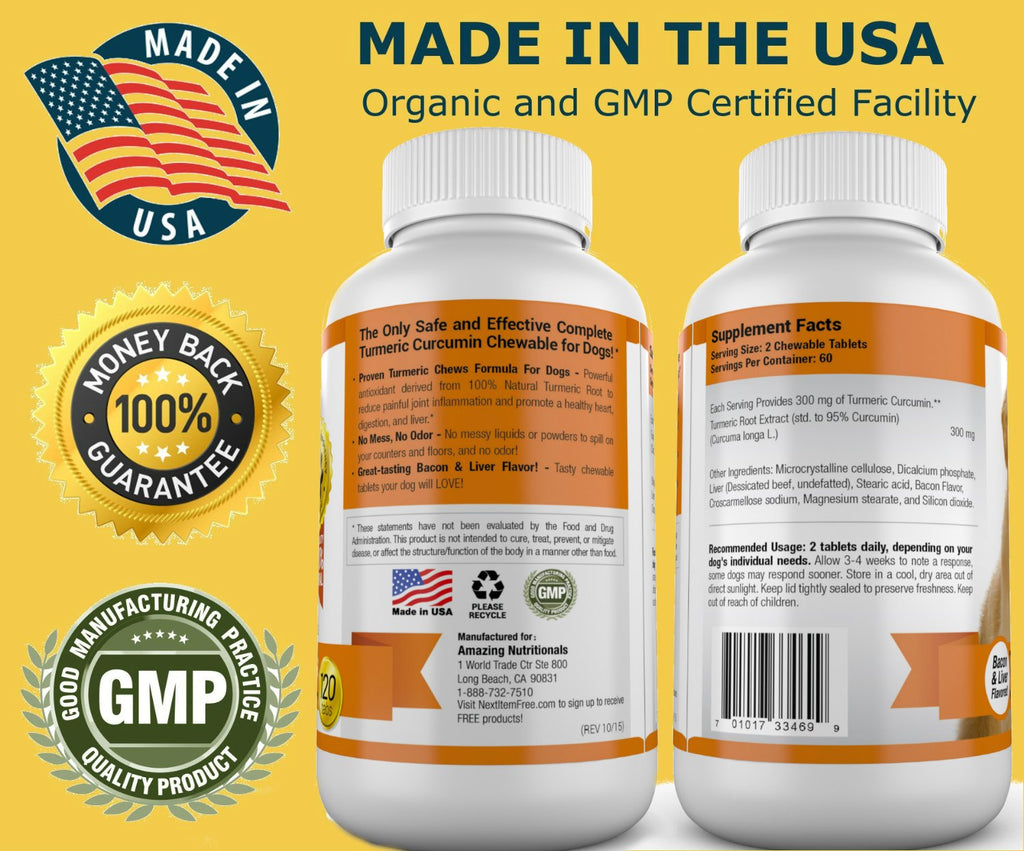 Omega-3 Fish Oil and Turmeric Curcumin Chews for Dogs M69835