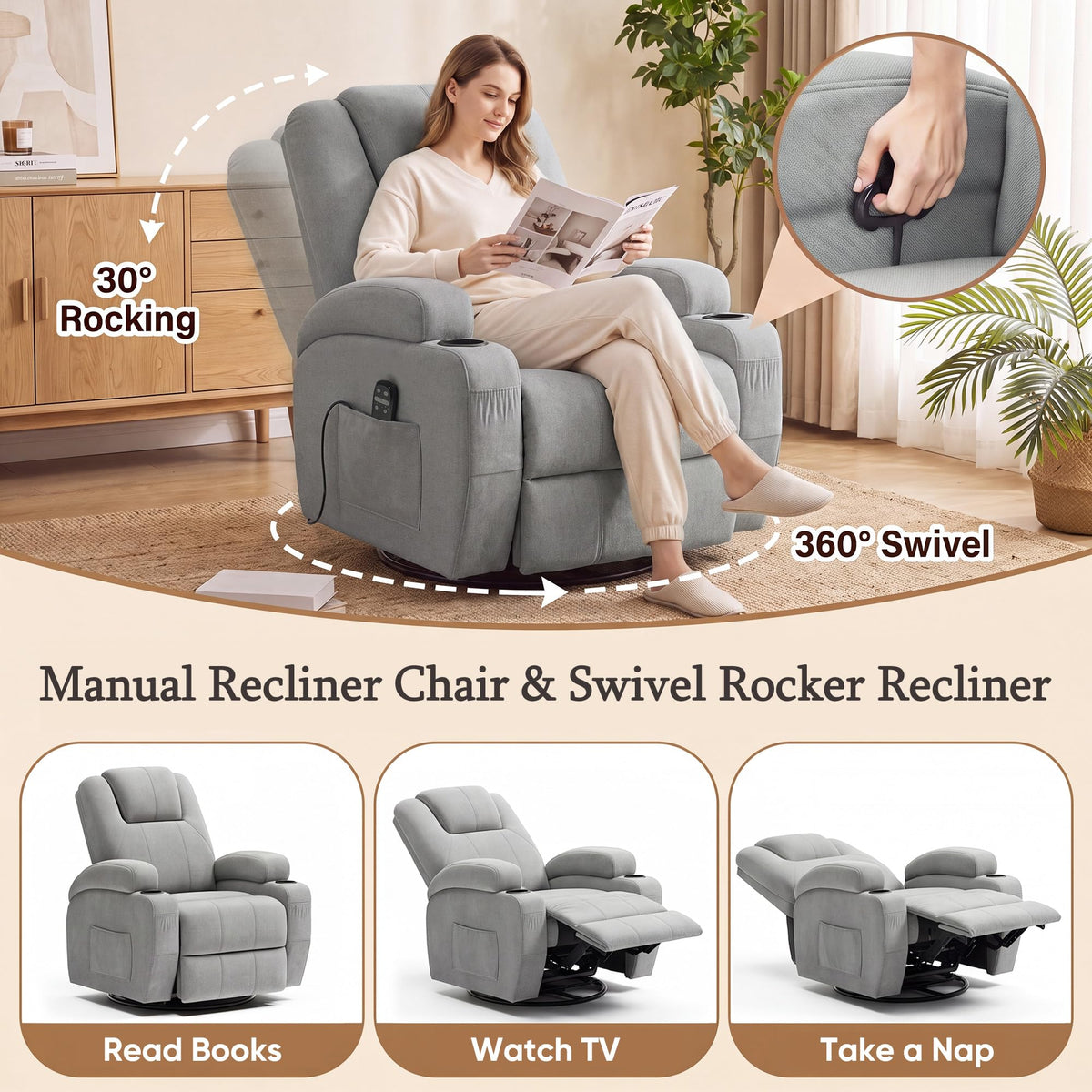 Rocking Recliner Chair with Massage M26197