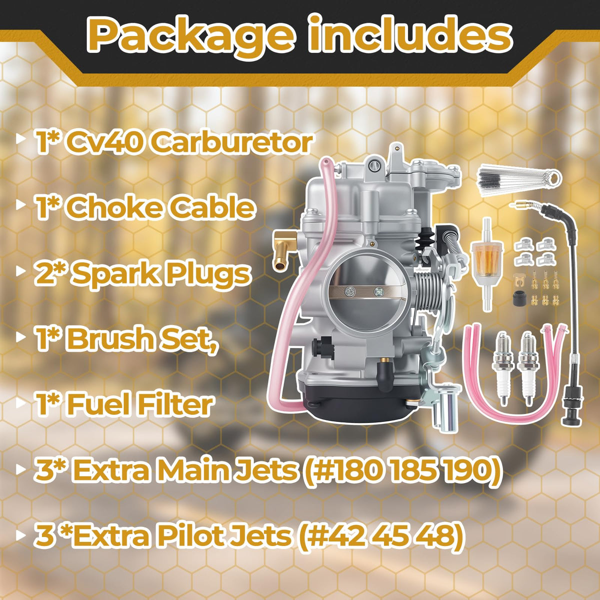 CV40 Carburetor & Choke Cable Kit L3225
