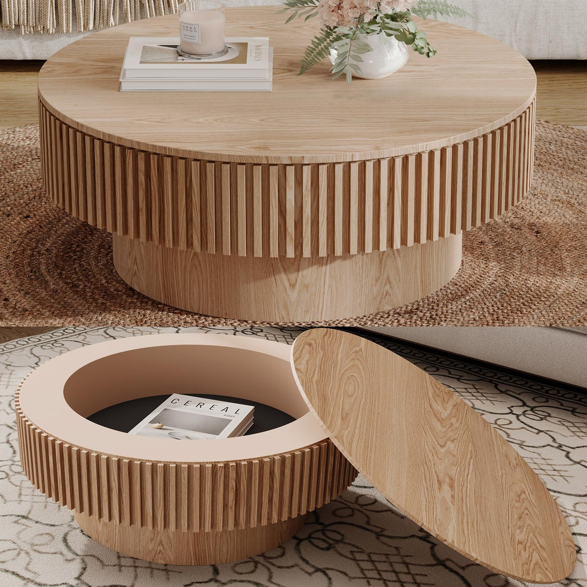 31.5'' Round Coffee Table with Storage G358