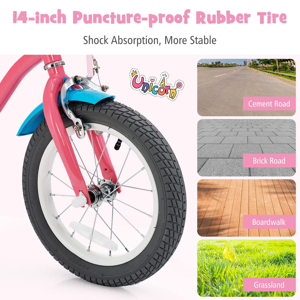 14 Inch Kids Bike with Training Wheels W574888