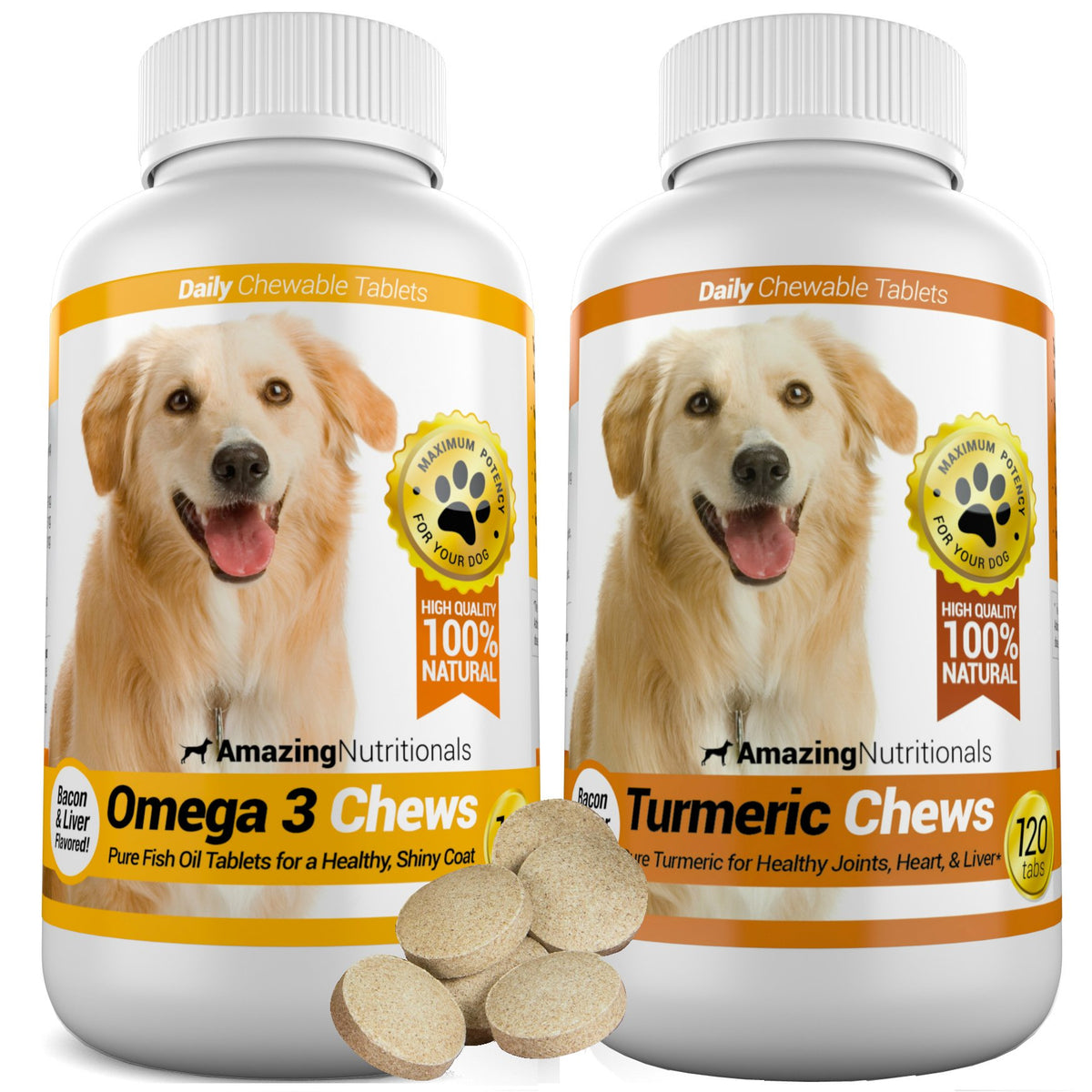 Omega-3 Fish Oil and Turmeric Curcumin Chews for Dogs M69835
