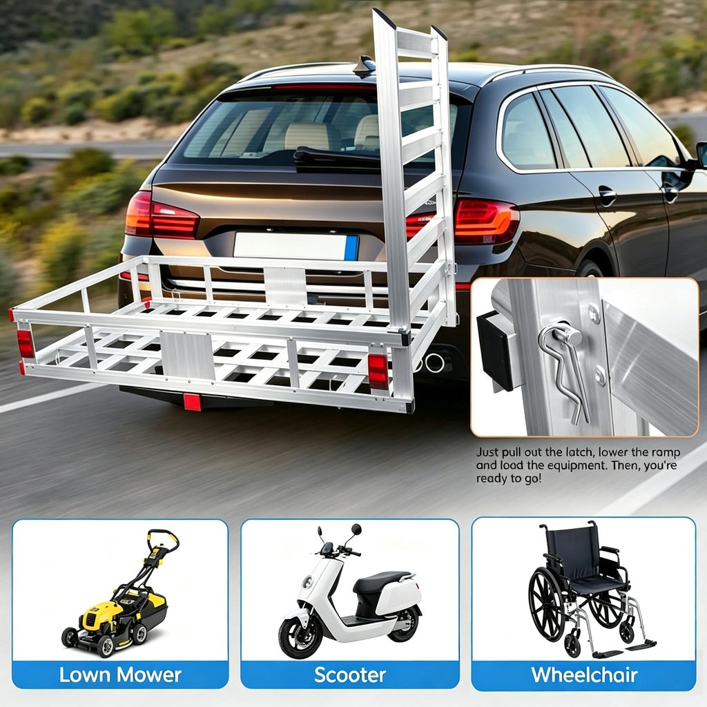 Hitch Cargo Carrier with Ramp, 500 lbs Capacity U578
