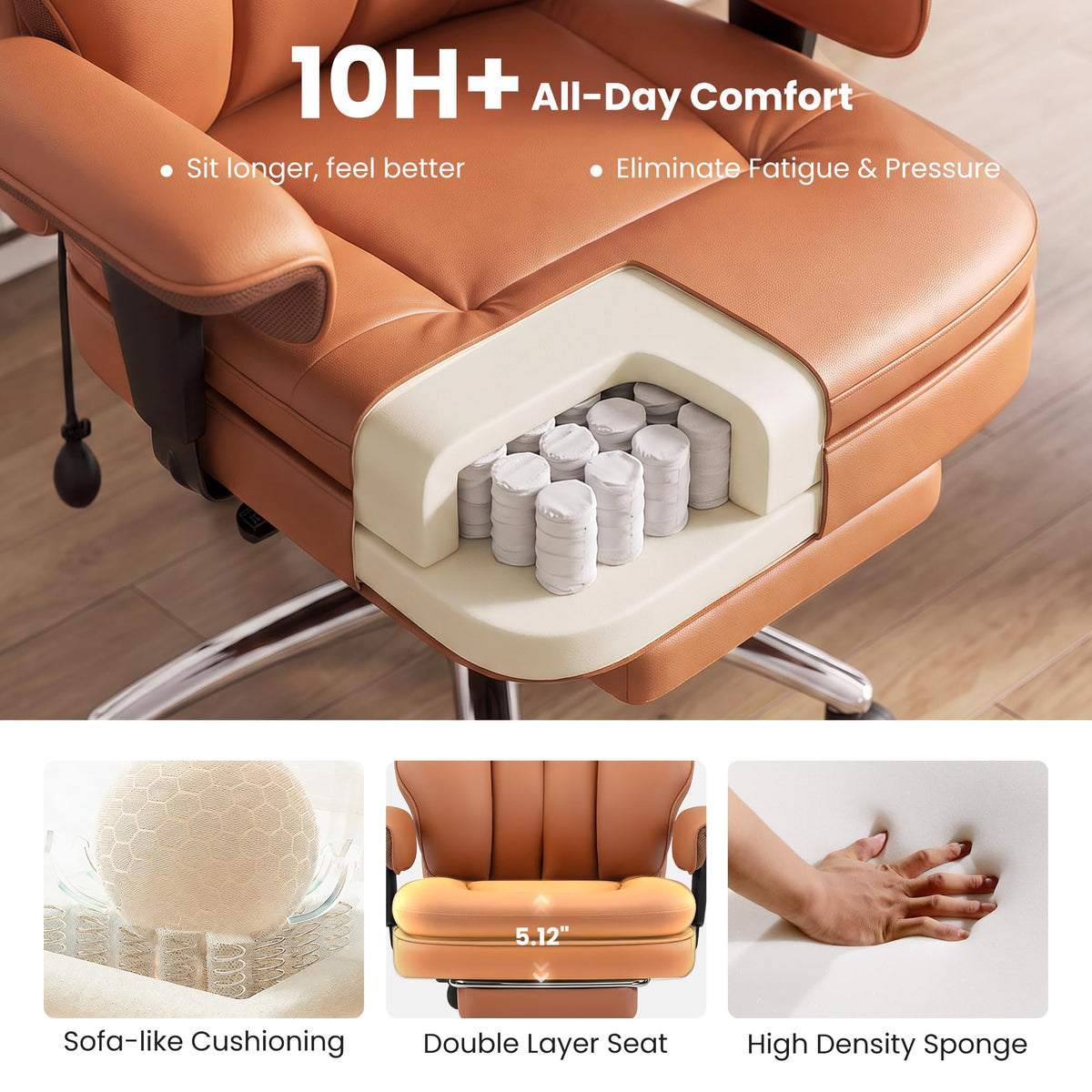 Big and Tall Office Chair with Inflatable Lumbar Support T714429
