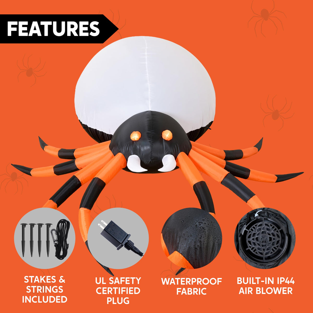 8 FT Inflatable Giant Spider Outdoor Decoration C189387