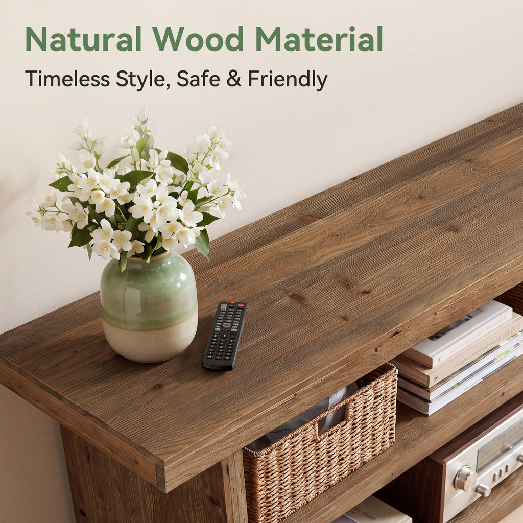 63" Solid Wood 3-Tier TV Stand C5197