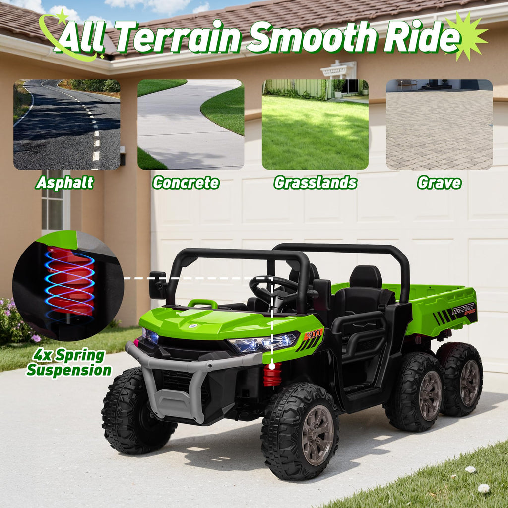 24V 2 Seater 4WD 6-Wheels Battery Powered Ride On Dump Truck K761