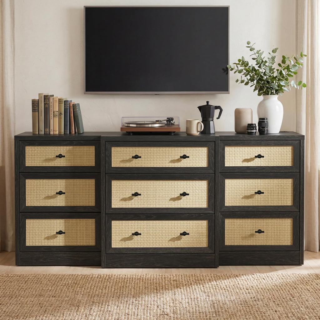 9 Drawer Rattan Dresser Q109167