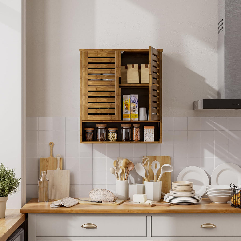 Bamboo Over-The-Toilet Storage Cabinet with 2 Door I4069