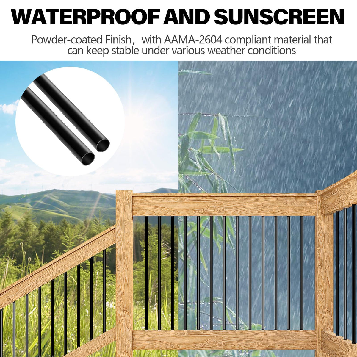 51 Pack 36" Black Aluminum Deck Balusters H699084
