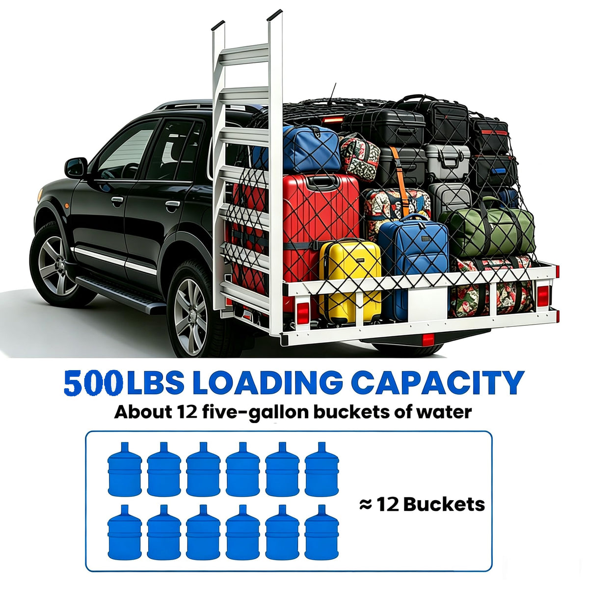 Hitch Cargo Carrier with Ramp, 500 lbs Capacity U578