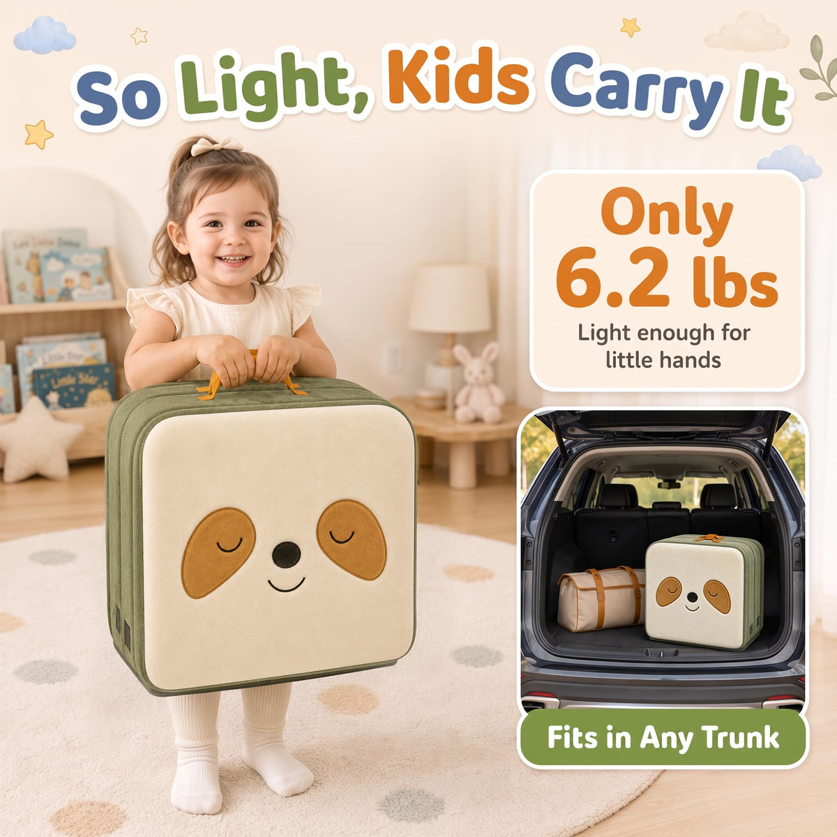 Foldable Portable Toddler Travel Bed with Pillow V63972