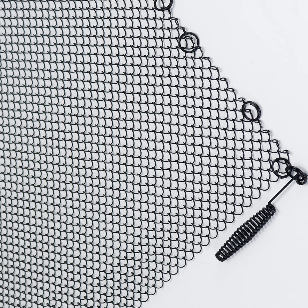 Fireplace Mesh Screen Curtain, 24" x 24" Panels, Black B5055