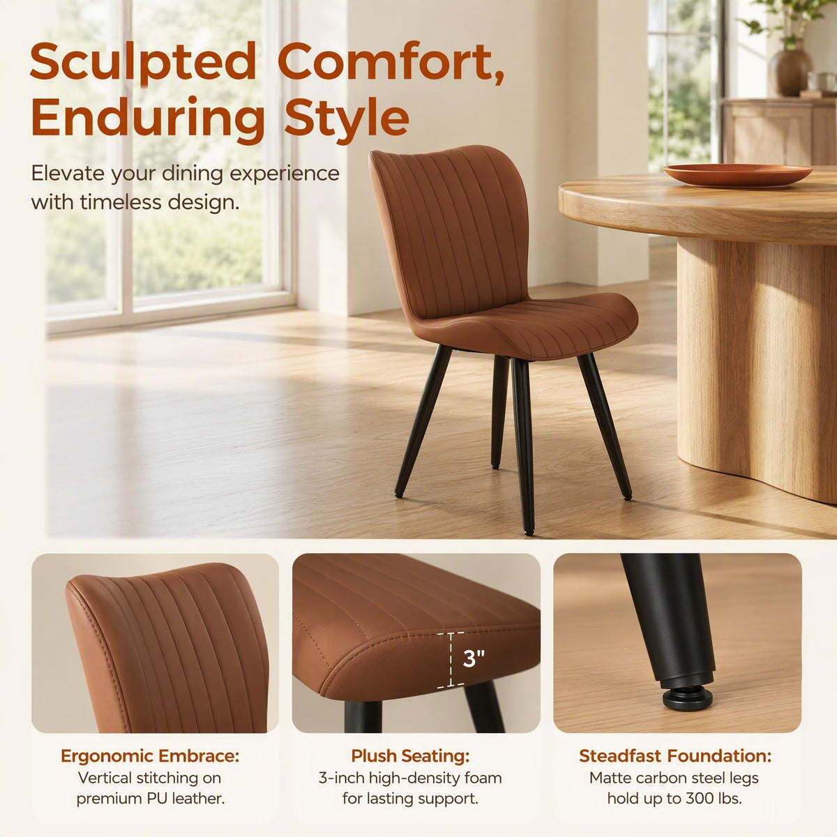 63-94.5 Inch Extendable Dining Table Set with 8 Brown Chairs X29236