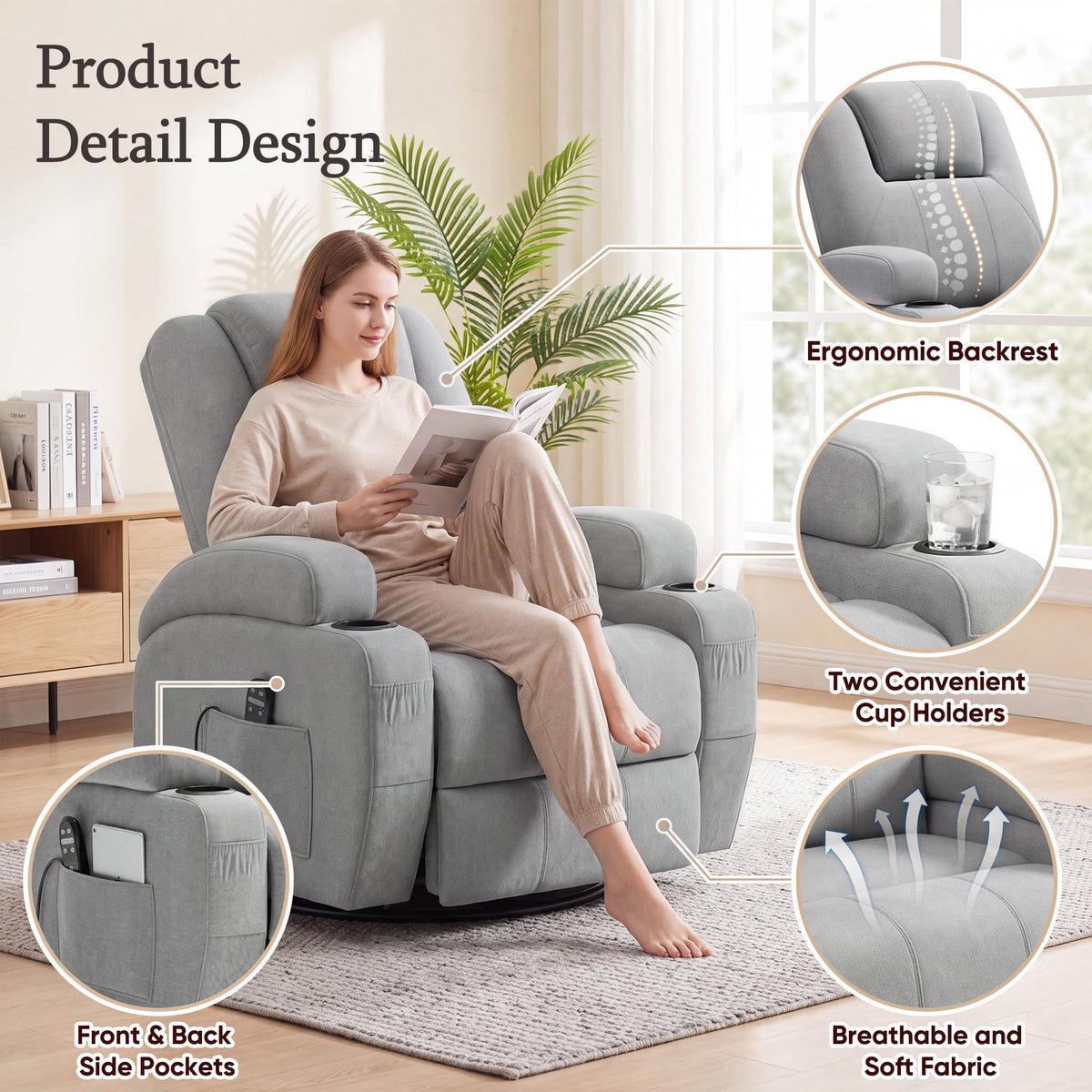 Rocking Recliner Chair with Massage M26197