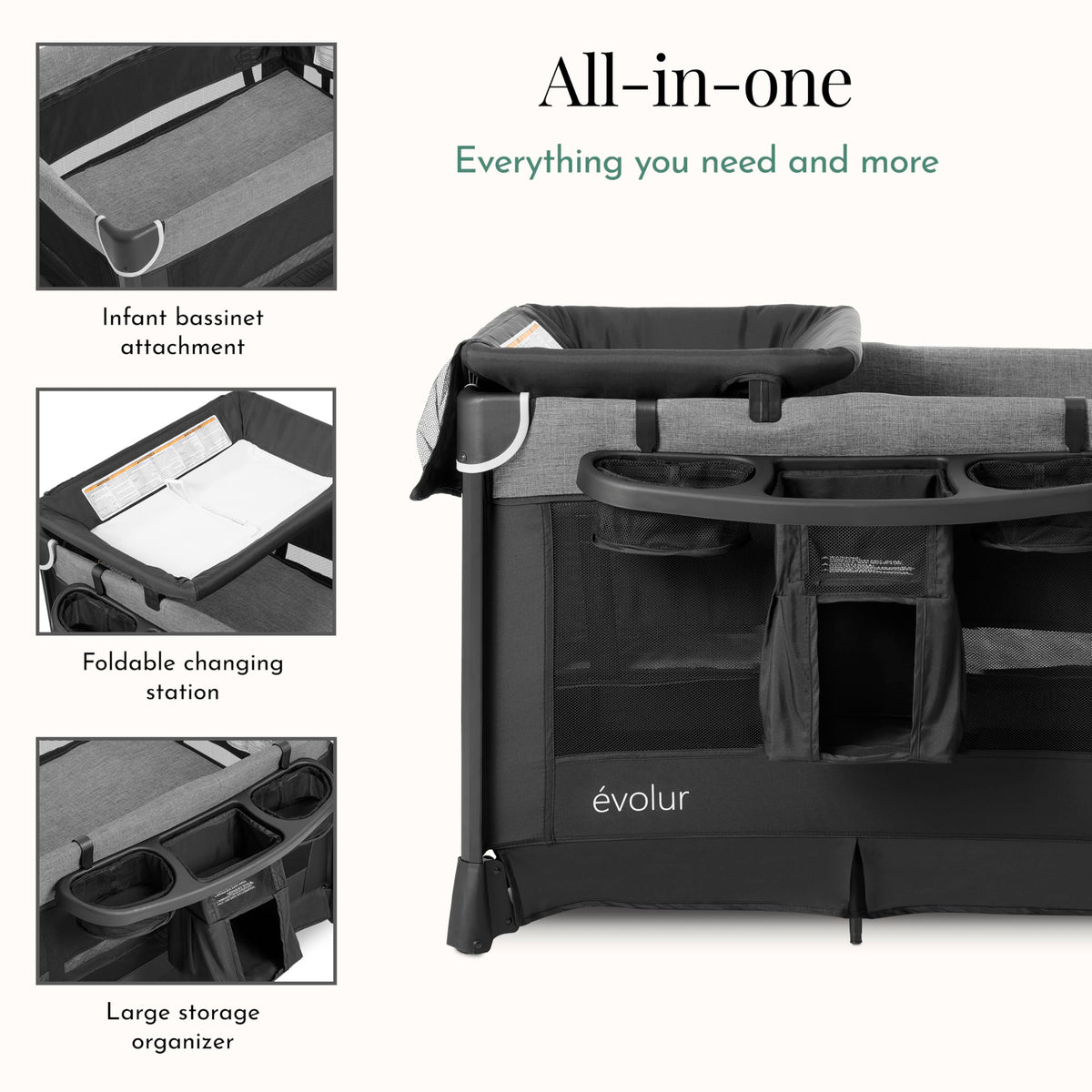 Portable Playard with Bassinet & Changing Table J2919
