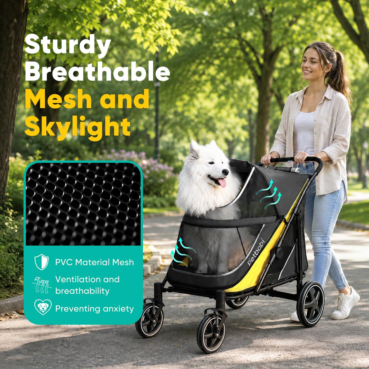 Dog Stroller for Large Medium Dogs up to 80 lbs F1333
