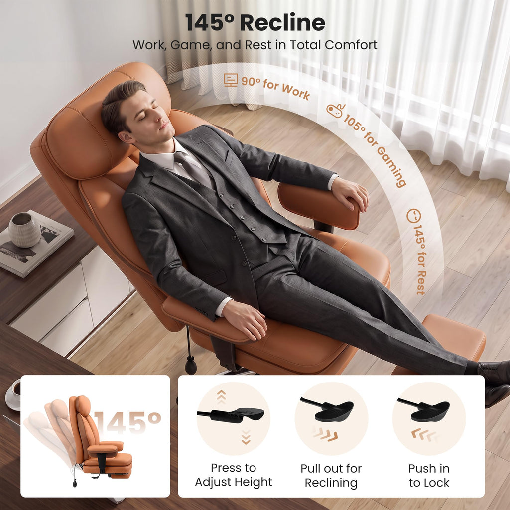 Big and Tall Office Chair with Inflatable Lumbar Support T714429