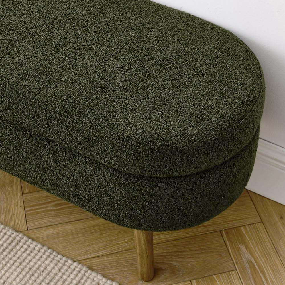 Oval Storage Bench with Rubber Wood Legs J4454
