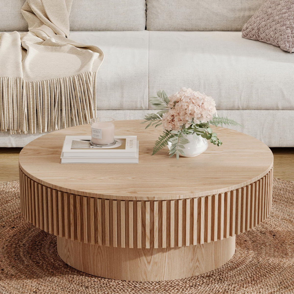 31.5'' Round Coffee Table with Storage G358