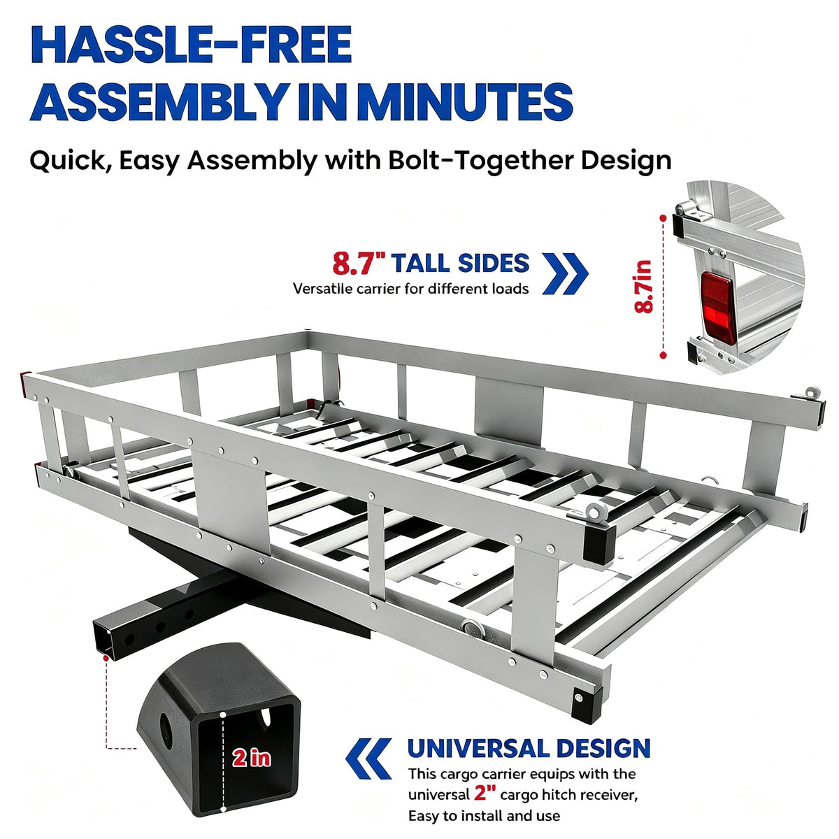 Hitch Cargo Carrier with Ramp, 500 lbs Capacity U578