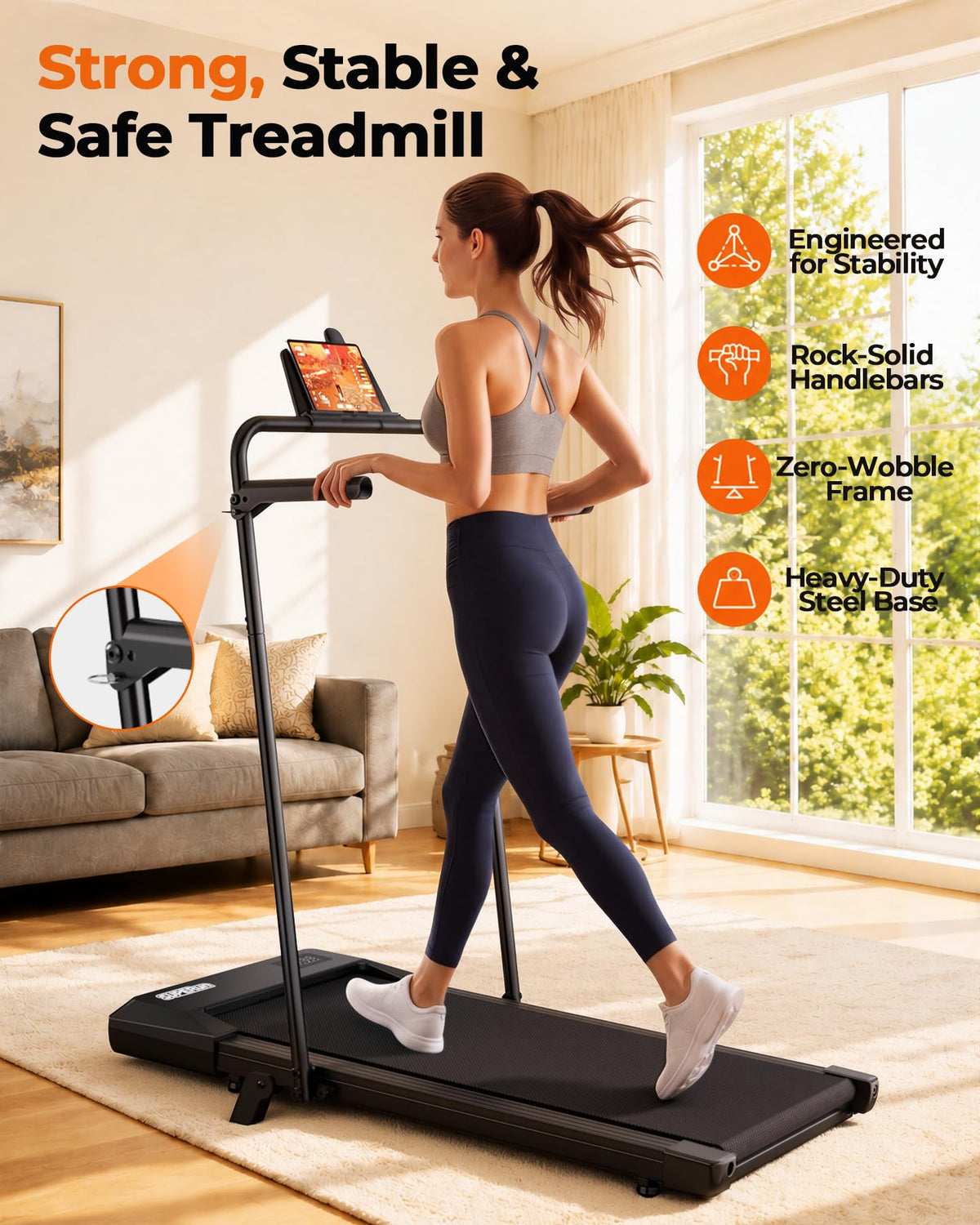 Walking Pad with 6% Incline, 3 in 1 Portable Treadmill, 2.5 HP, 300 Lbs Capacity A84652