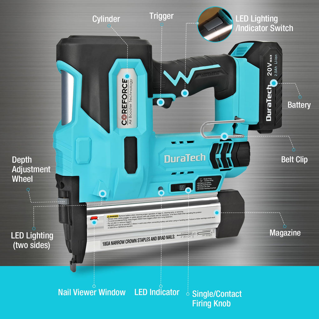 20V Cordless 18 Gauge 2-in-1 Nail Staple Gun W335491