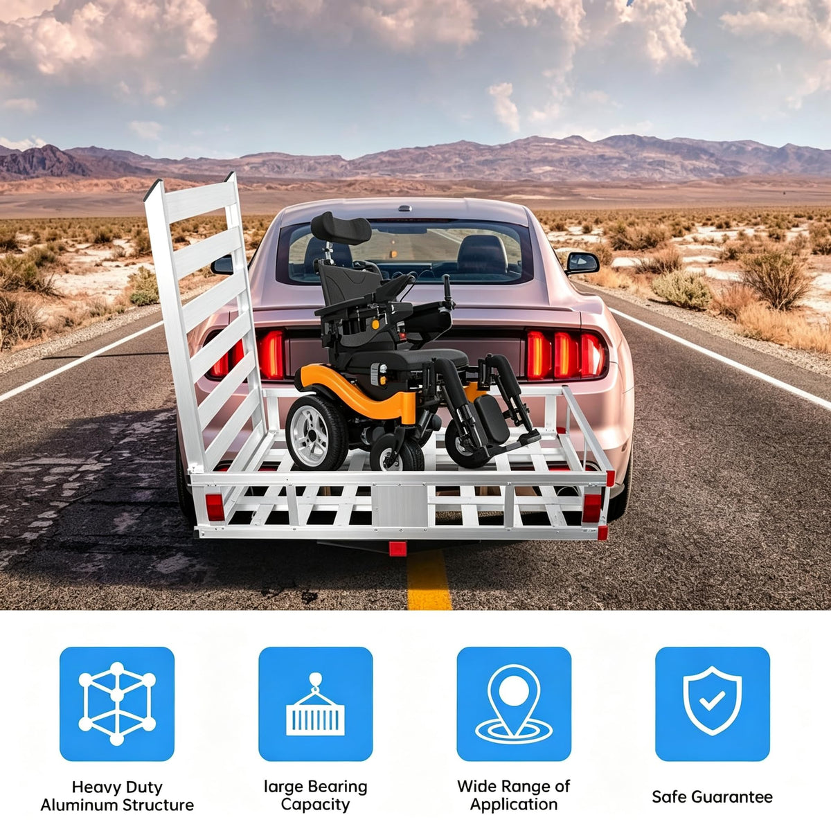 Hitch Cargo Carrier with Ramp, 500 lbs Capacity U578