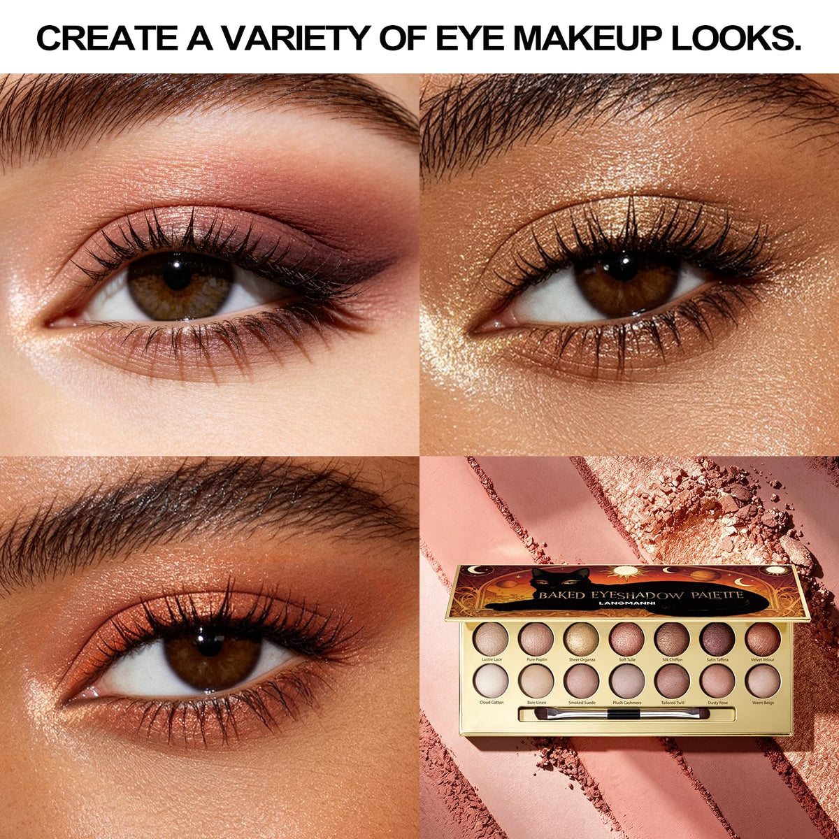 Baked Eyeshadow Palette, Matte & Shimmer L453952