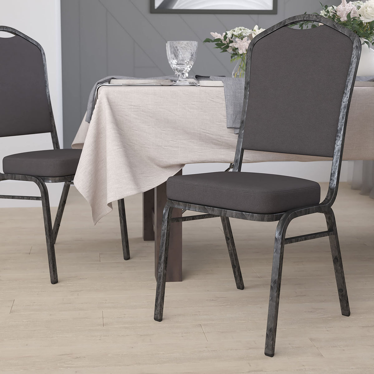 Gray Fabric Stacking Banquet Chair J1200