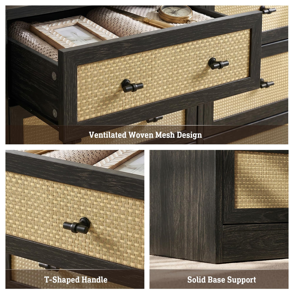 9 Drawer Rattan Dresser Q109167